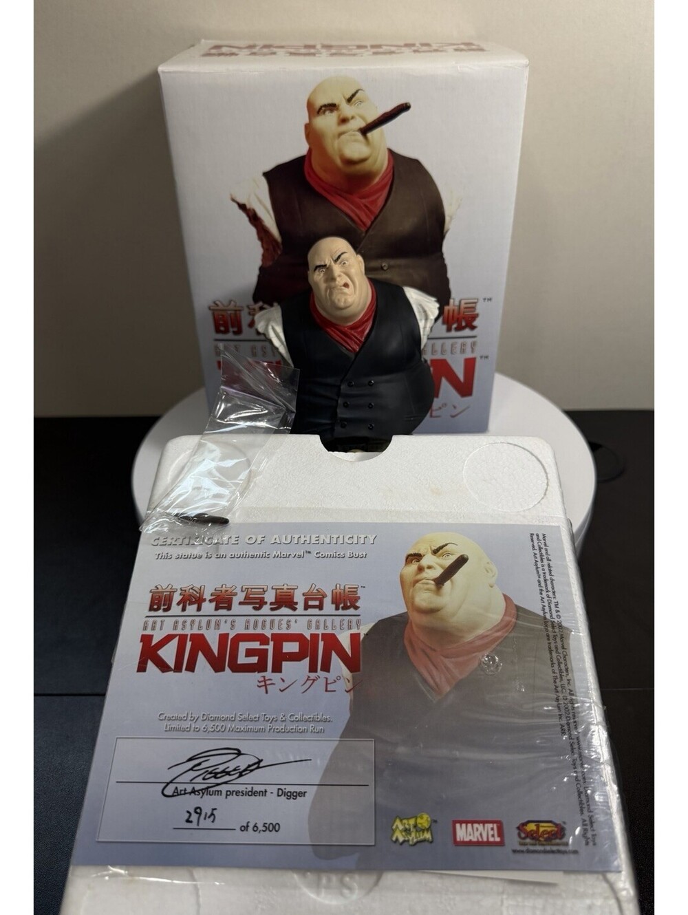 Marvel Comics "Kingpin" Limited Edition Bust 2002 By Art Asylum #2915/6500 w/COA